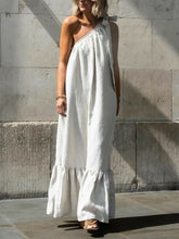 Casual Loose Shoulder Charming Asymmetrical Long Dress InsStreet